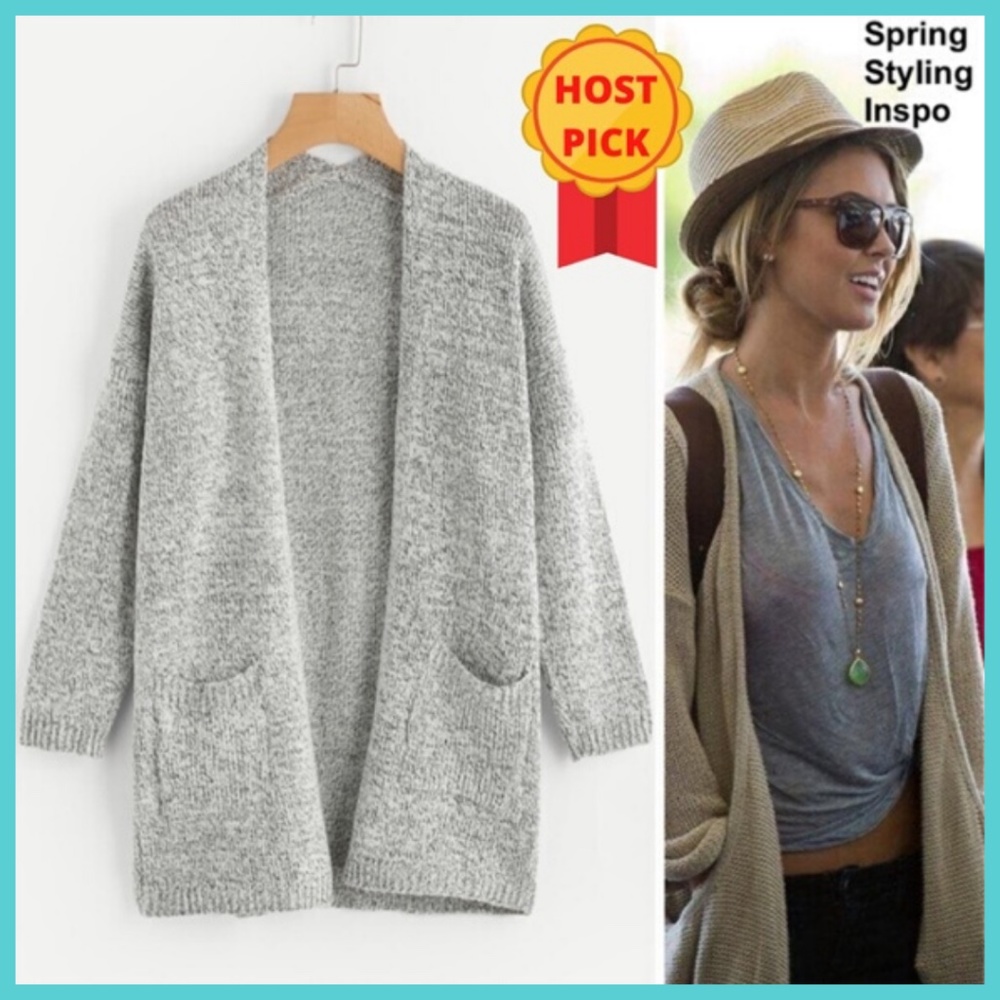 Gray Knit Cardigan